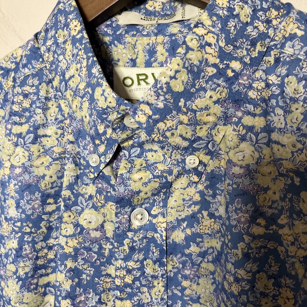 Orvis Men's Short Sleeve Hawaiian Colorful Button Down Collared Shirt Large - Picture 4 of 6